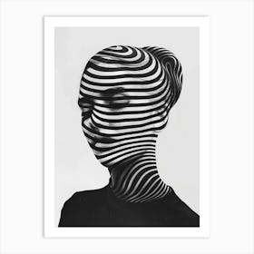 Woman With A Striped Face Art Print