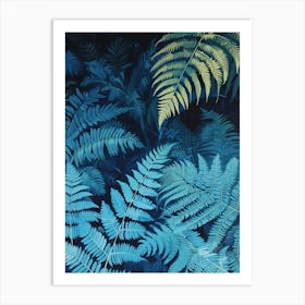 Blue Star Fern Painting 4 Art Print