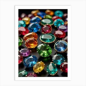 Colorful Gemstones Art Print