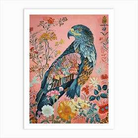 Floral Animal Painting Eagle 1 Art Print