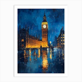 Fantasy Rainy Night In London 19 Art Print