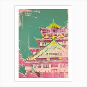 Osaka Castle Duotone Silkscreen 2 Art Print