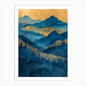 Blue And Gold Canvas Print 2 Art Print