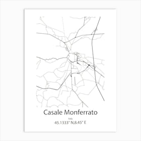 Casale Monferrato,Italy Minimalist Map Art Print