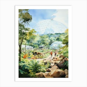 Eden Project United Kingdom Watercolour 2  Art Print