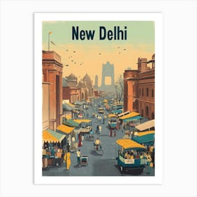 Aihrgdesign A Classic 1960s Travel Poster For New Delhi Showc C284a33c B86e 4e7b B759 7e2212b9a2b3 3 Art Print