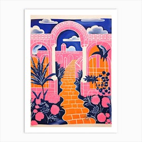 Generalife Gardens Abstract Riso Style 4 Art Print
