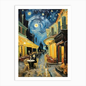 Starry Night Cafe 1 Art Print