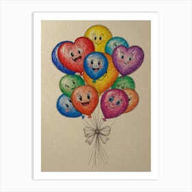 Happy Balloons Art Print