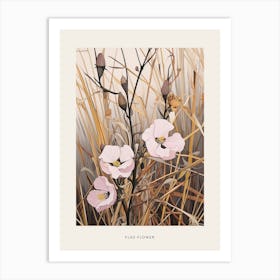 Flower Illustration Flax Flower Flower 3 Poster Art Print