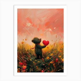 Teddy Bear With Heart Art Print