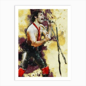 Smudge Of Freddie Mercury Live Art Print