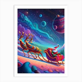 Alien Santa Deliveries Art Print