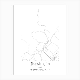 Shawinigan,Canada Minimalist Map Art Print