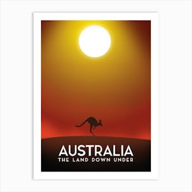 Australia The Land Down Under Travel poster Art Print