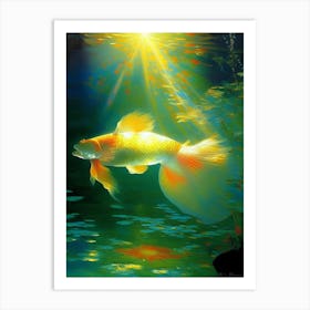 Utsurimono Koi Fish Monet Style Classic Painting Art Print