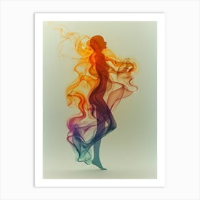 Abstract Female Figure In Smoke Art Print