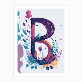 Colorful Letter B Illustration 64 Art Print