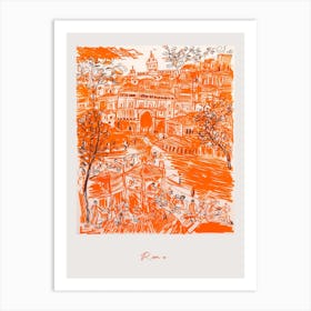 Data Set 24 Italy Orange Drawing Poster Art Print