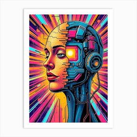 Psychedelic Head Illustration Art Print