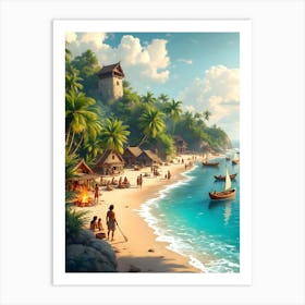 Of A Tropical Island Art Print