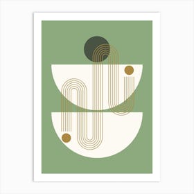 Mid Century In Sage Green Art Print