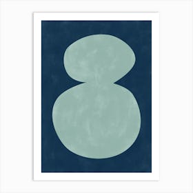 Abstract Teal Shape No.1 Art Print