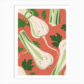 Celery Pattern Illustration Art Print