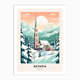 Vintage Winter Travel Poster Bavaria Germany 3 Art Print
