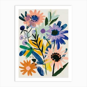 Painted Florals Asters 3 Art Print