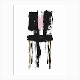 Chair In Black And Pink Art Print