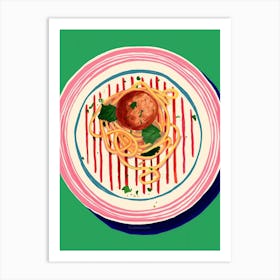 A Plate Of Calamari, Top View Food Illustration 3 Art Print