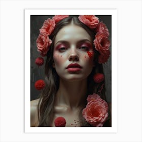 Blood And Roses Art Print