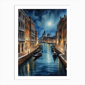 Venice At Night A Venetian Affair Art Print