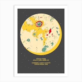 Moon Sphere Apollo 12 Lunar Landing Site Art Print