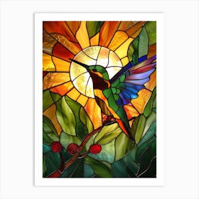 Hummingbird Stained Glass Art Print