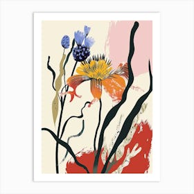 Colourful Flower Illustration Asters 9 Art Print