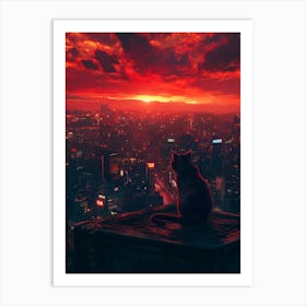 Cat In The City Art Print