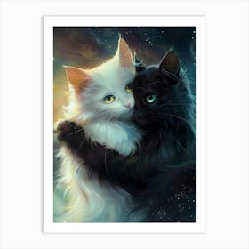 Two Cats Hugging 4 Art Print