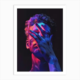 Man With His Hands On His Face Art Print