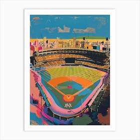 Yankee Stadium New York Colourful Silkscreen Illustration 3 Art Print