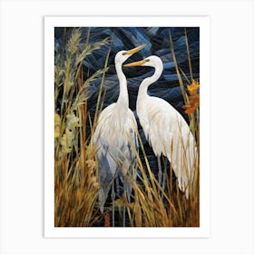 White Egrets Art Print