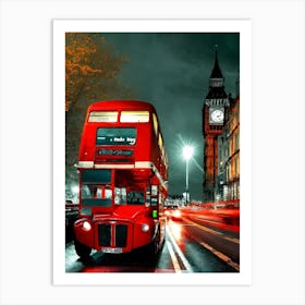 London Double Decker Bus Art Print