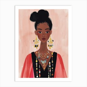 Black Girl With Jewelry Art Print