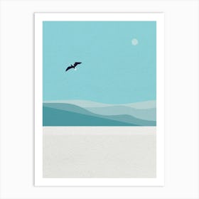 Minimal art Seagull In The Sky Art Print