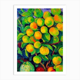 Custard Apple Fruit Vibrant Matisse Inspired Painting Fruit Art Print