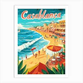 Aihrgdesign A 1970s Inspired Travel Poster For Casablanca 2 Art Print