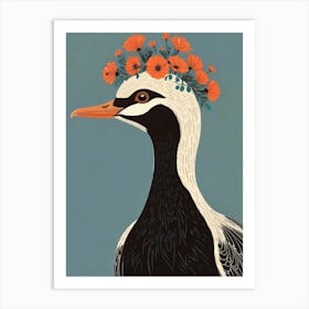 Bird With Flowers On Its Head 2 Art Print