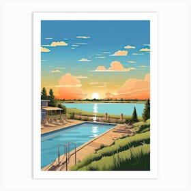 The Hamptons New York, Usa, Flat Illustration 1 Art Print