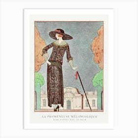 La Promeneuse Melancolique, Robe D Apres Midi, De Beer (1922), George Barbier Art Print